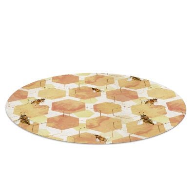 Tapis de chaise de bureau Les abeilles en nid d'abeille