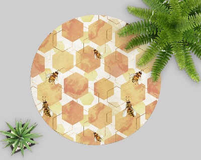 Tapis de chaise de bureau Les abeilles en nid d'abeille