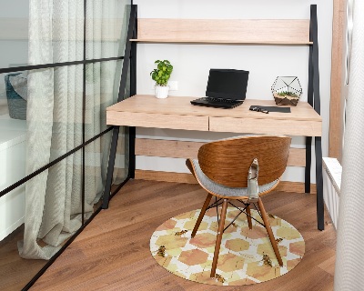Tapis de chaise de bureau Les abeilles en nid d'abeille