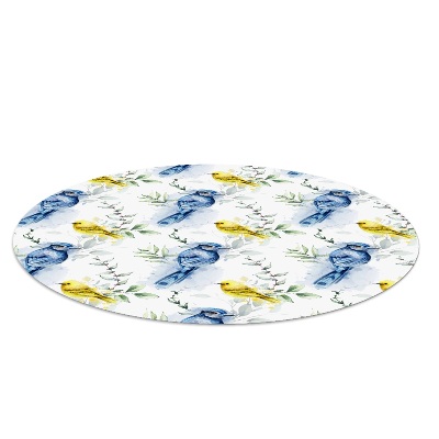 Tapis protège sol rond Oiseaux colorés