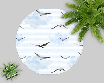 Tapis fauteuil bureau rond Oiseaux dans le ciel bleu