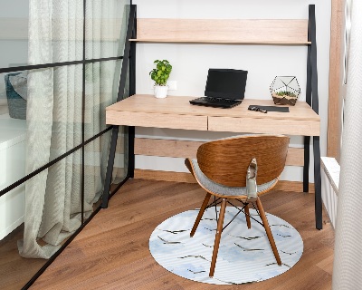 Tapis fauteuil bureau rond Oiseaux dans le ciel bleu