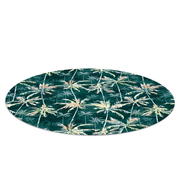 Tapis fauteuil bureau rond Motif tropical de palmiers