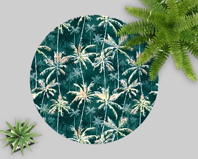 Tapis fauteuil bureau rond Motif tropical de palmiers