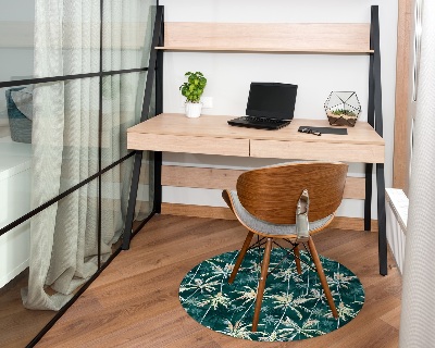 Tapis fauteuil bureau rond Motif tropical de palmiers