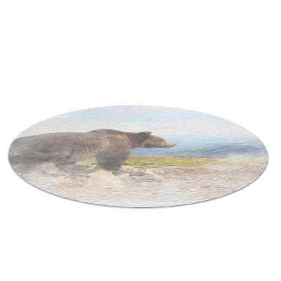Tapis de chaise de bureau Ours aquarelle