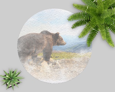 Tapis de chaise de bureau Ours aquarelle