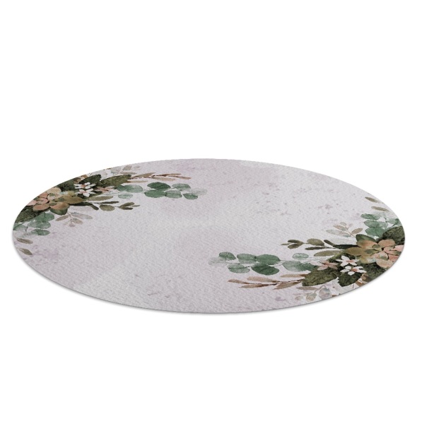 Tapis fauteuil bureau rond Composition végétale