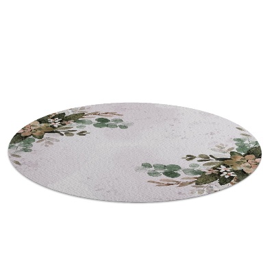 Tapis fauteuil bureau rond Composition végétale