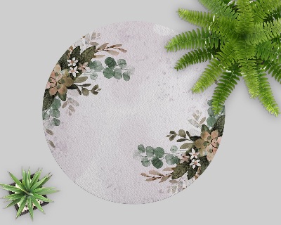 Tapis fauteuil bureau rond Composition végétale
