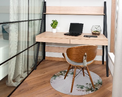 Tapis fauteuil bureau rond Composition végétale