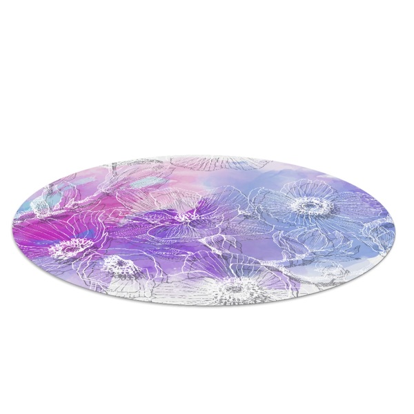 Tapis de chaise de bureau Fleurs blanches colorées