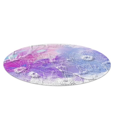 Tapis de chaise de bureau Fleurs blanches colorées