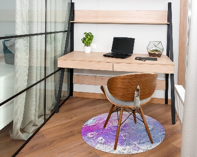 Tapis de chaise de bureau Fleurs blanches colorées