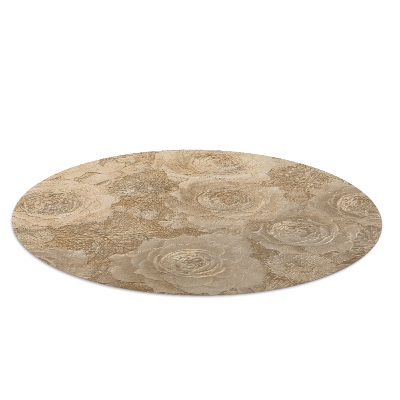 Tapis fauteuil bureau rond Roses en relief
