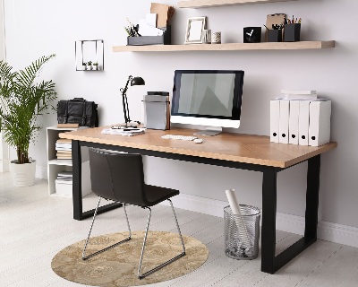 Tapis fauteuil bureau rond Roses en relief