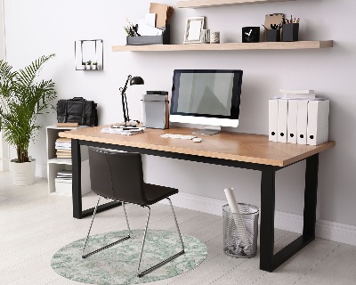 Tapis fauteuil bureau rond Feuilles fanées