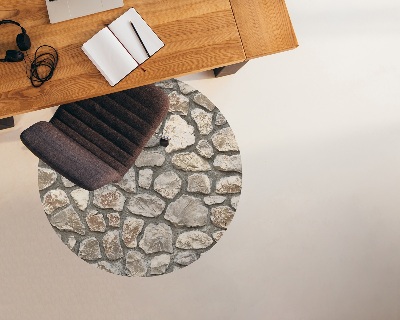 Tapis protège sol rond Vieilles pierres