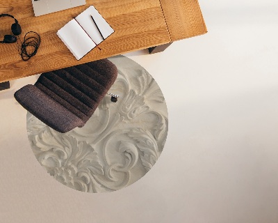 Tapis fauteuil bureau rond Feuilles dans le sable