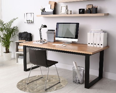 Tapis fauteuil bureau rond Feuilles dans le sable