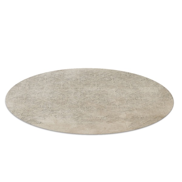 Tapis protège sol rond Grès rayé