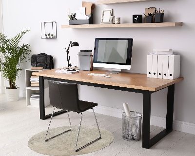 Tapis protège sol rond Grès rayé