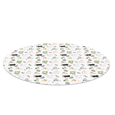 Tapis fauteuil bureau rond Chats comiques