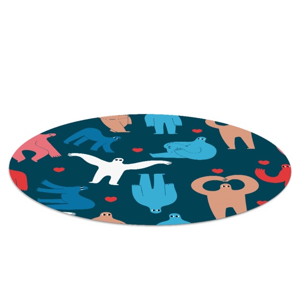 Tapis protège sol rond L'amour humain