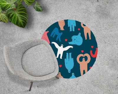 Tapis protège sol rond L'amour humain