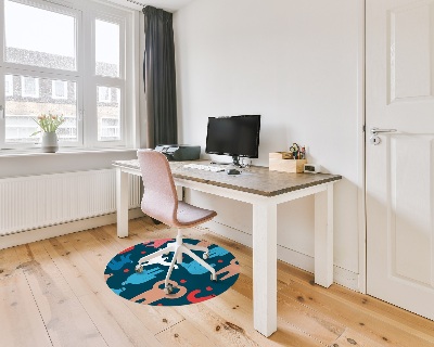 Tapis protège sol rond L'amour humain