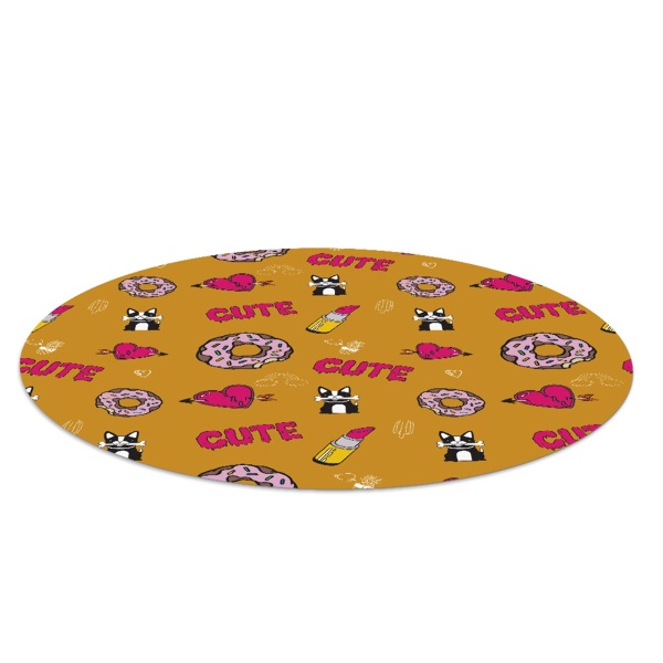 Tapis de chaise de bureau Doodle girly