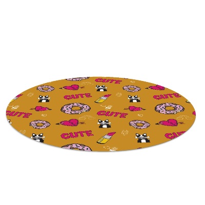 Tapis de chaise de bureau Doodle girly