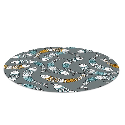 Tapis fauteuil bureau rond Poisson grec