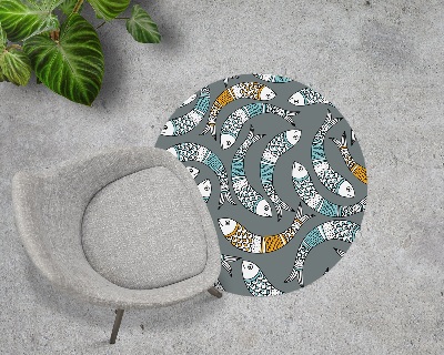 Tapis fauteuil bureau rond Poisson grec