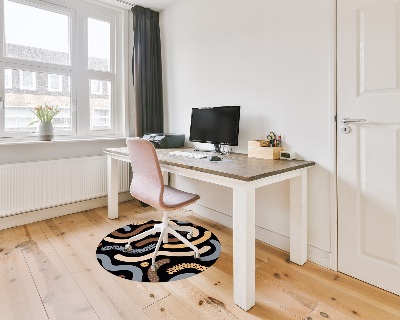 Tapis fauteuil bureau rond Gribouillis aux amandes
