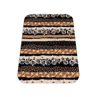 Tapis protection sol Fleurs en mosaïque abeilles