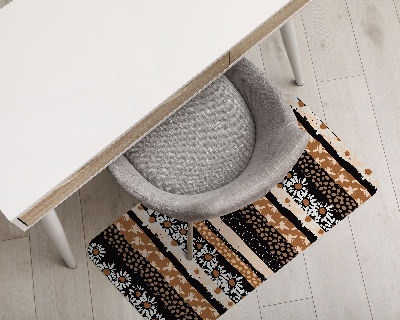 Tapis protection sol Fleurs en mosaïque abeilles