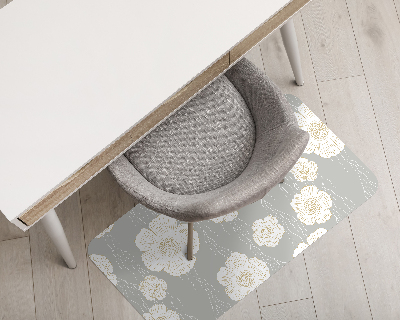 Tapis pour chaise de bureau Fleurs blanches délicates