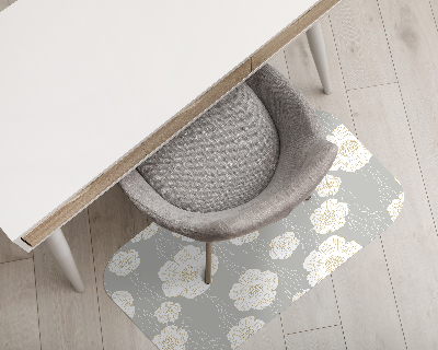 Tapis pour chaise de bureau Fleurs blanches délicates