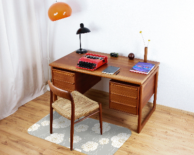 Tapis pour chaise de bureau Fleurs blanches délicates