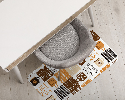 Tapis de chaise rectangulaire Tasses céramique plats