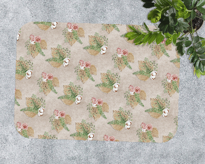 Tapis bureau rectangulaire Composition florale