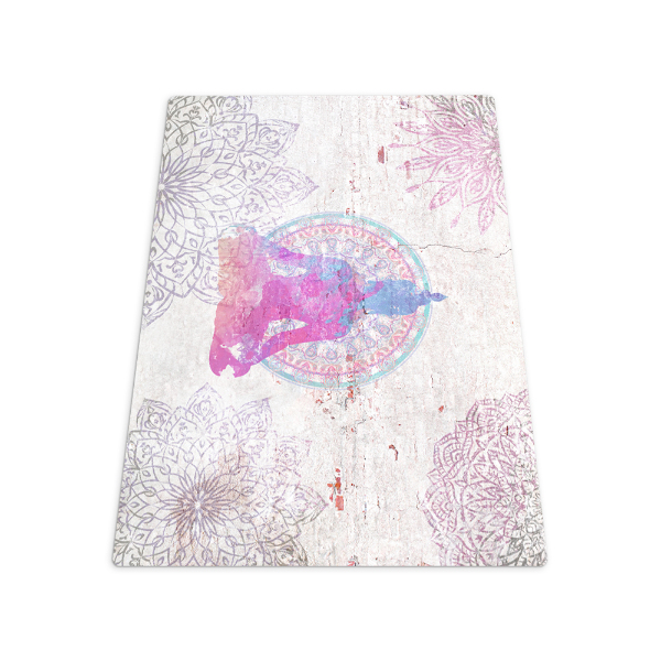 Tapis pour chaise de bureau Bouddha accompagné d'un mandala