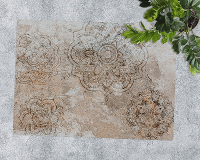 Tapis bureau rectangulaire Mandala sur pierre
