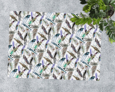 Tapis protection sol Plumes d'oiseaux