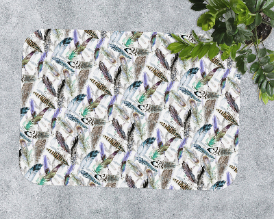 Tapis protection sol Plumes d'oiseaux