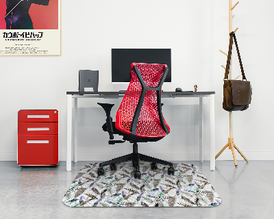 Tapis protection sol Plumes d'oiseaux