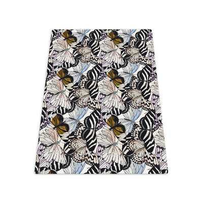 Tapis pour chaise de bureau Papillons à l'aquarelle