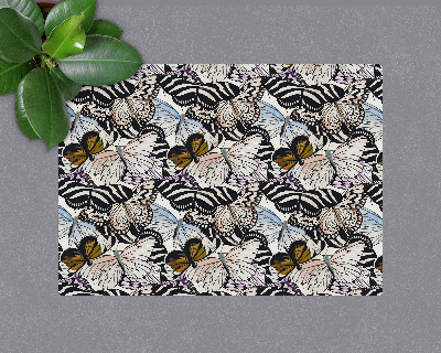 Tapis pour chaise de bureau Papillons à l'aquarelle