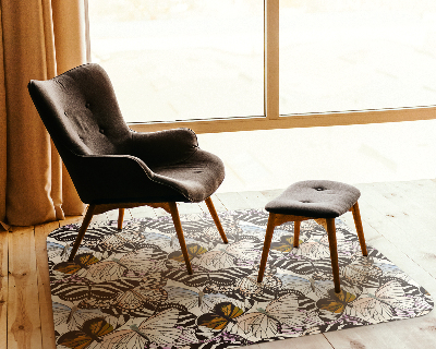 Tapis pour chaise de bureau Papillons à l'aquarelle